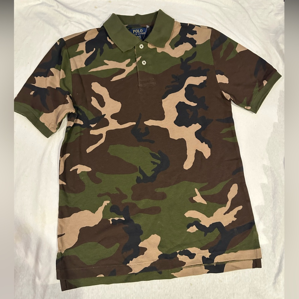 Polo by Ralph Lauren Boys' Camo Polo Shirt - Green, Brown, Black L 14-16 - Picture 2 of 16